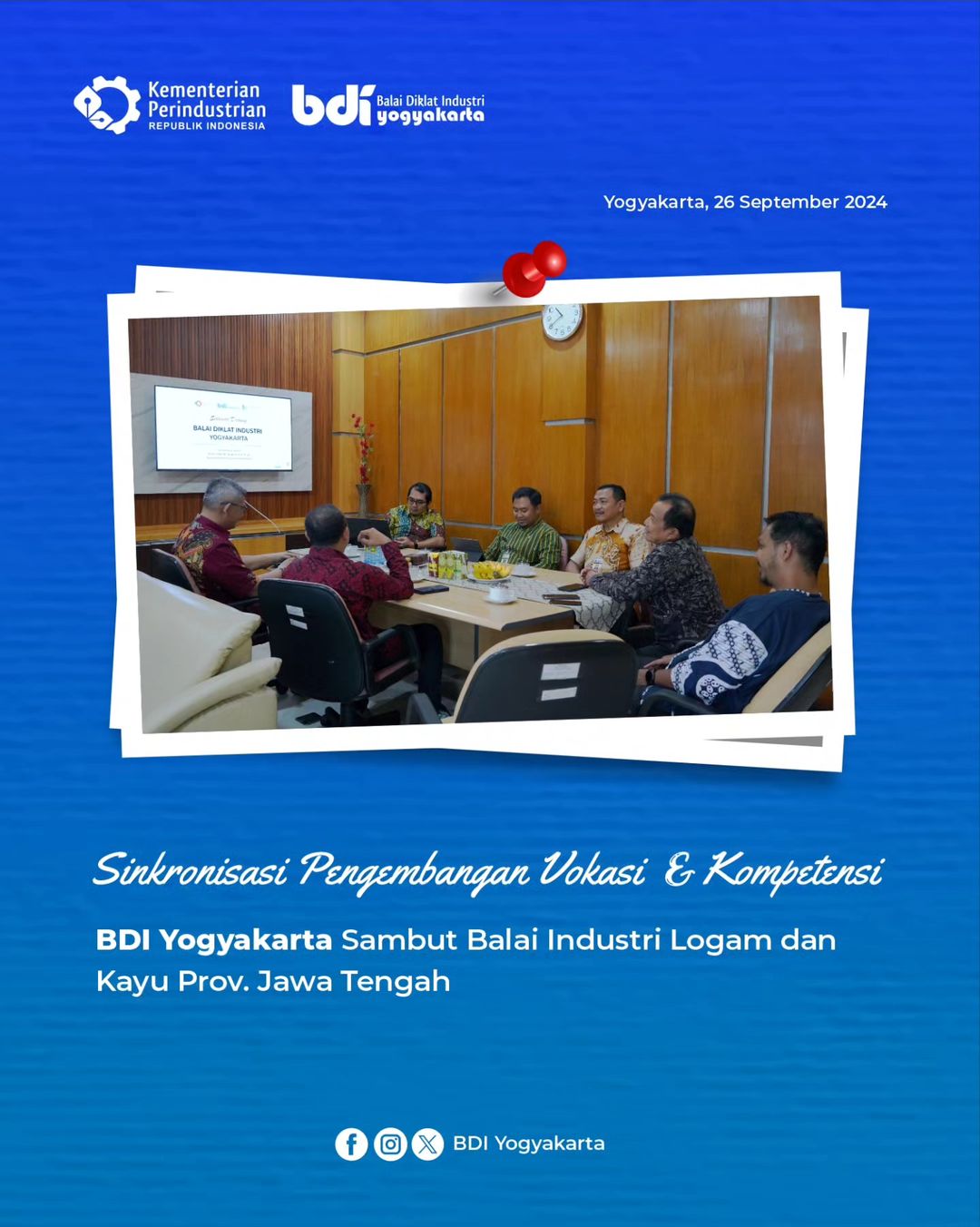 BDI Yogyakarta Sambut Kunjungan Balai Industri Logam dan Kayu Prov. Jawa Tengah