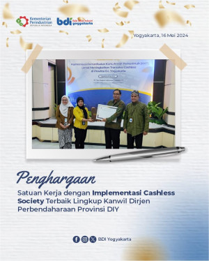 BDI Yogyakarta Raih Penghargaan Satker Implementasi Cashless Society Terbaik