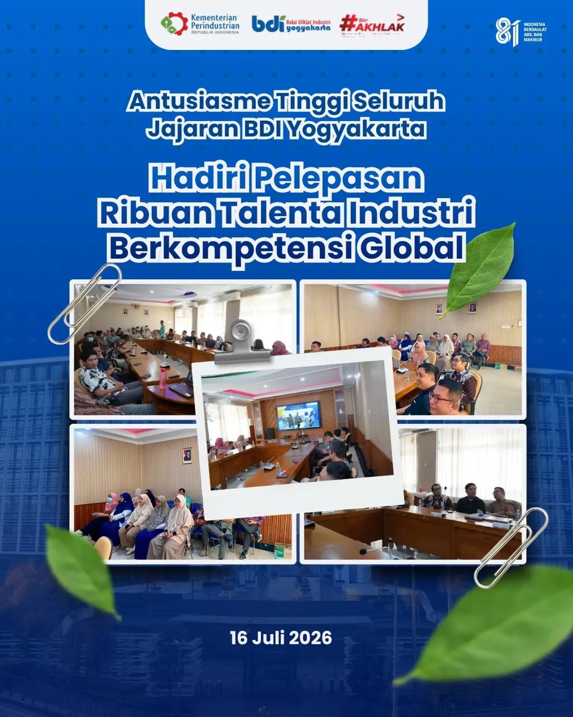 BDI Yogyakarta Hadiri Pelepasan Ribuan talenta Industri Berkompetensi Global